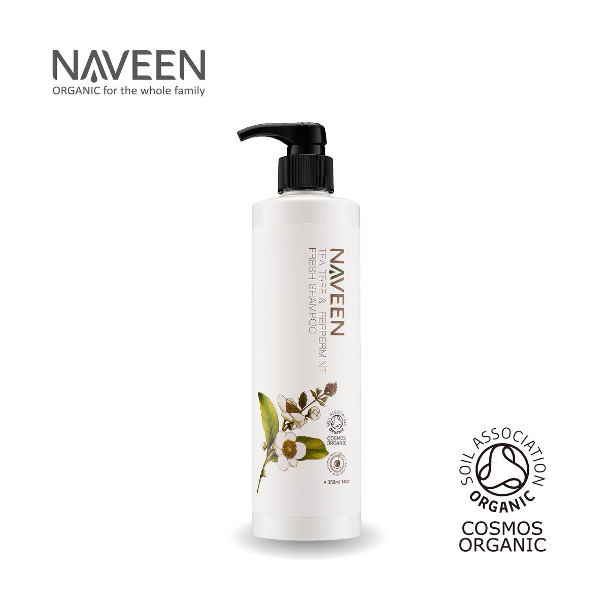 NAVEEN Tea Tree & Peppermint Fresh Shampoo 350ml  (Official Authorised Item)Best Before: 16 May 2026