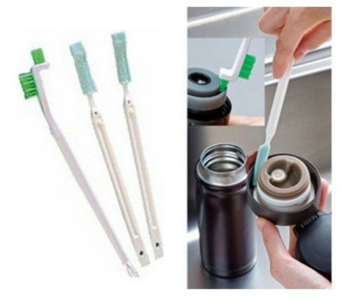 (A) Vacuum Flask Thermos Cup Cleaning Brush (1 Set of 3pcs) x 1 Pack