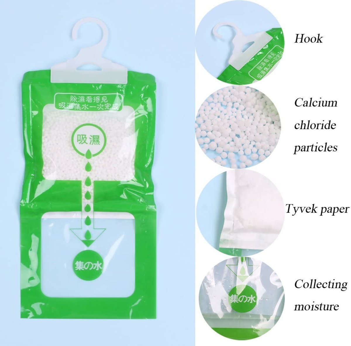 (1 Bag) Dehumidifying & Anti-mold Wardrobe Hangable Hygroscopic Bag / Desiccant Bag