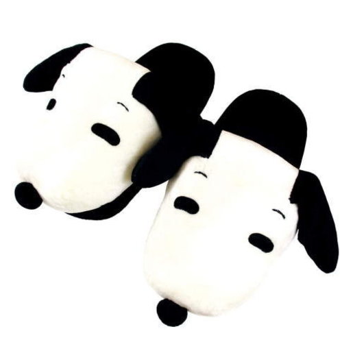 Snoopy Head Plush Slip-On Slippers (Large)