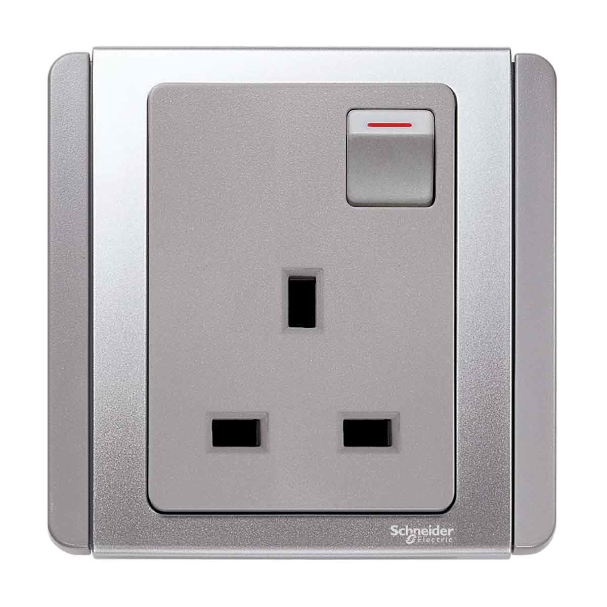 Schneider Electric | NEO 13A Switched Socket Outlet (Grey Silver ...