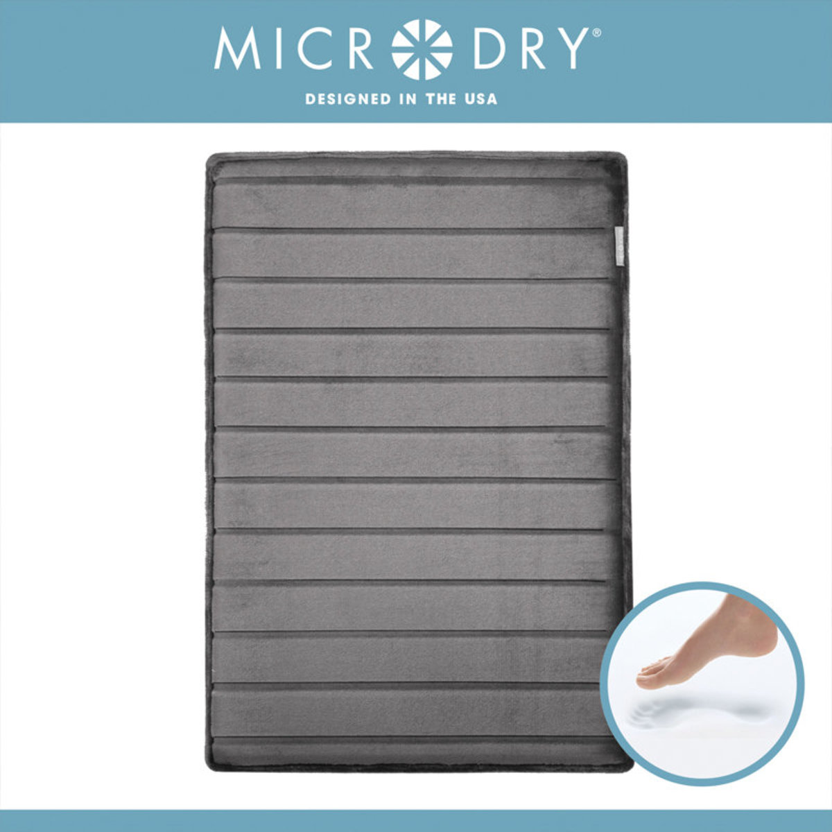 SoftLux 43x60 cm  加厚記憶棉吸水速乾防滑 浴室地墊 門口地毯 (Charcoal) 