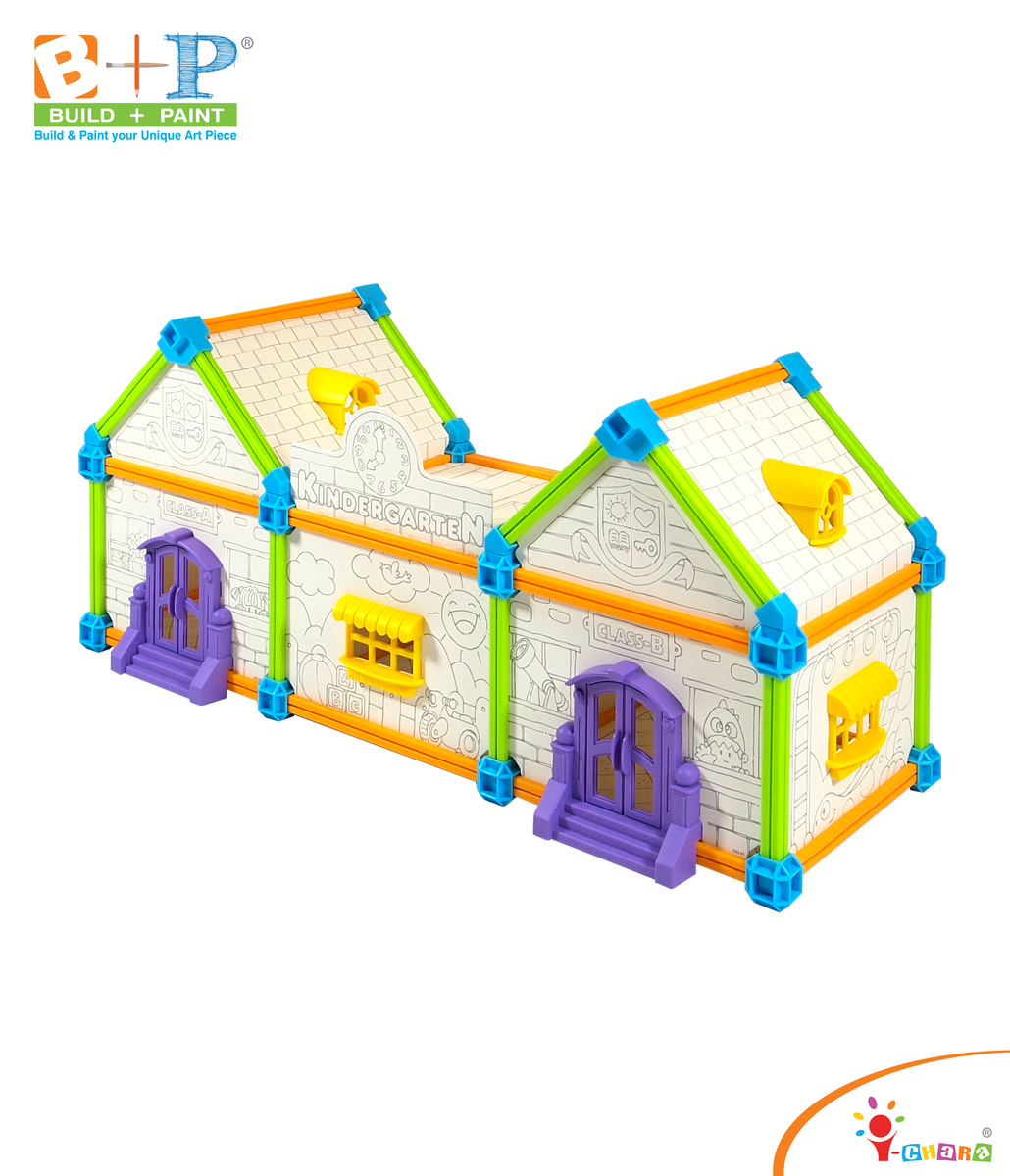 小小藝術建築師 - 快樂幼兒園 親子玩具 兒童益智玩具 幼兒教育玩具 建築模型 填色畫畫 STEAM STEM  科學教育玩具 