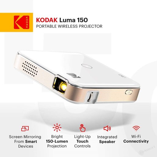柯達| Luma 150 便攜式無線DLP 袖珍投影機(自帶藍牙, AirPlay