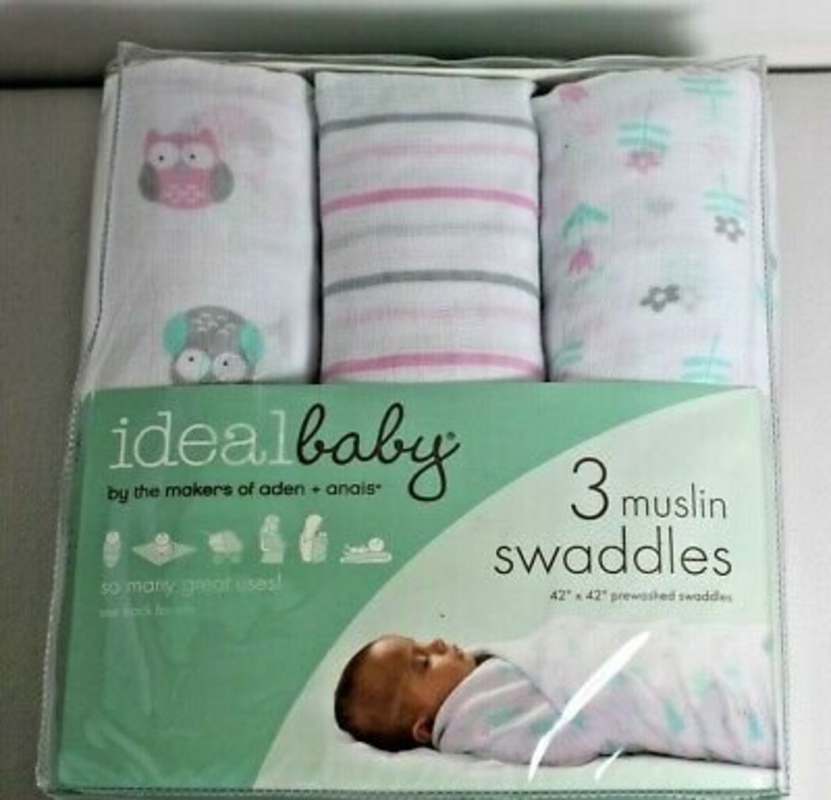 ideal baby 3 muslin swaddles