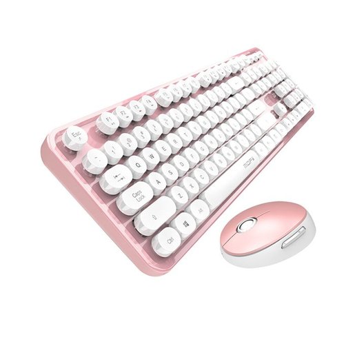 pink computer keyboard and mouse