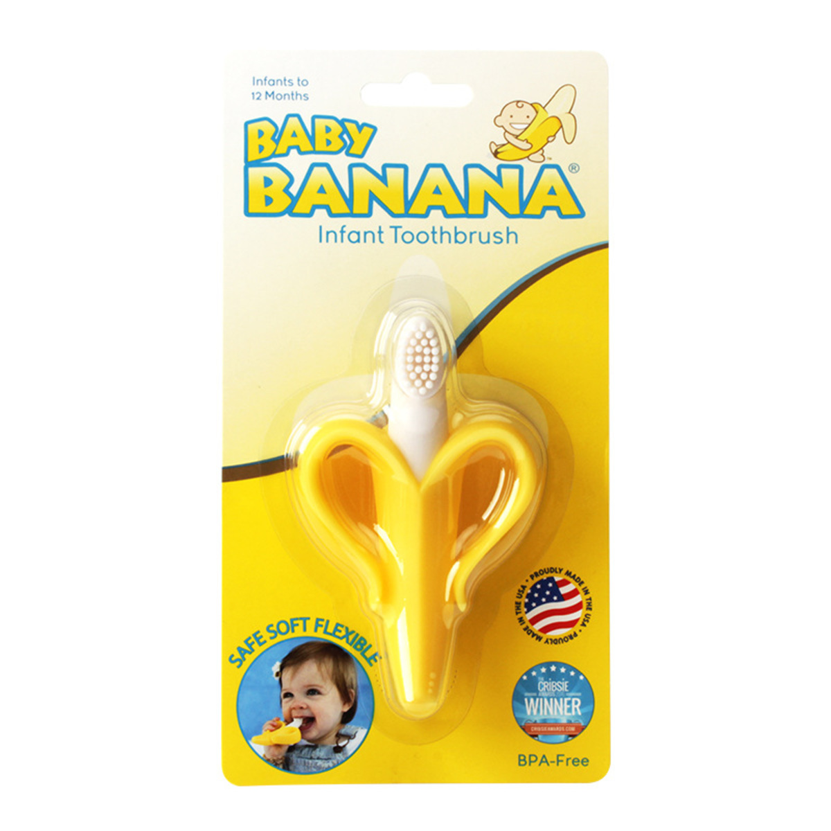 baby banana infant training toothbrush and teether