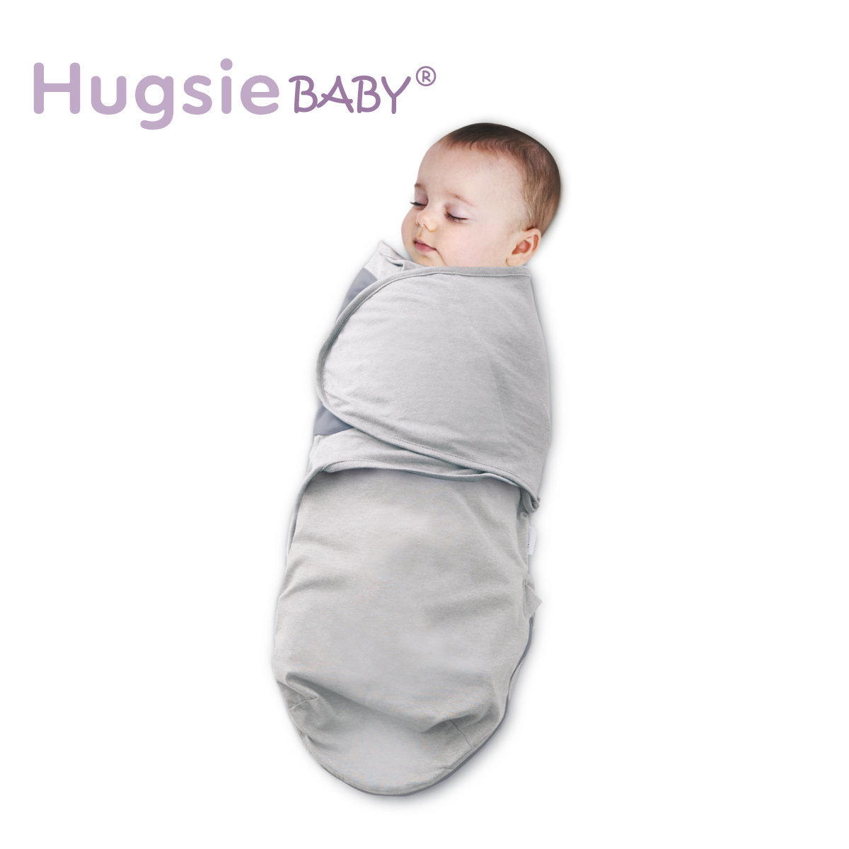 HugsieBABY Silent Pouch Swaddle (For 0-4months baby) Grey