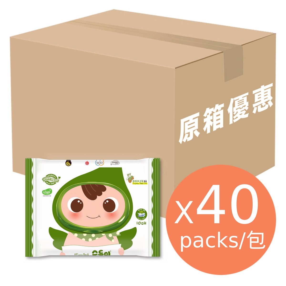 韓國製 | 頂級嬰兒濕紙巾10片 - 40包