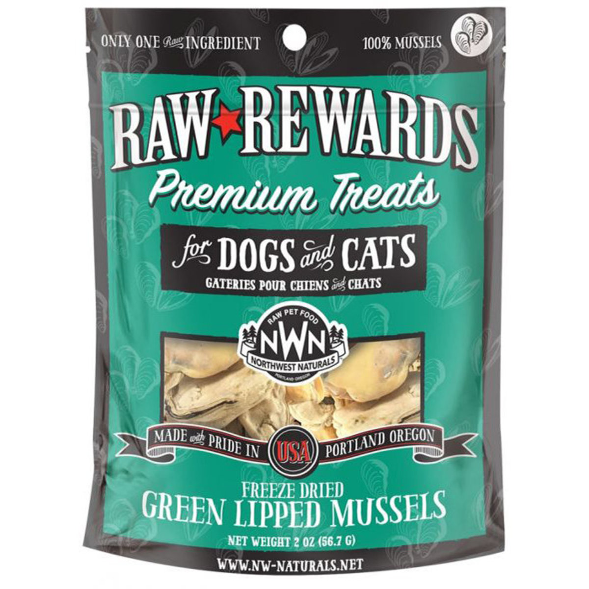 Freeze Dried Green Lipped Mussels Recipe Pet Treats Dog & Cat Snacks (56.7G/2OZ)