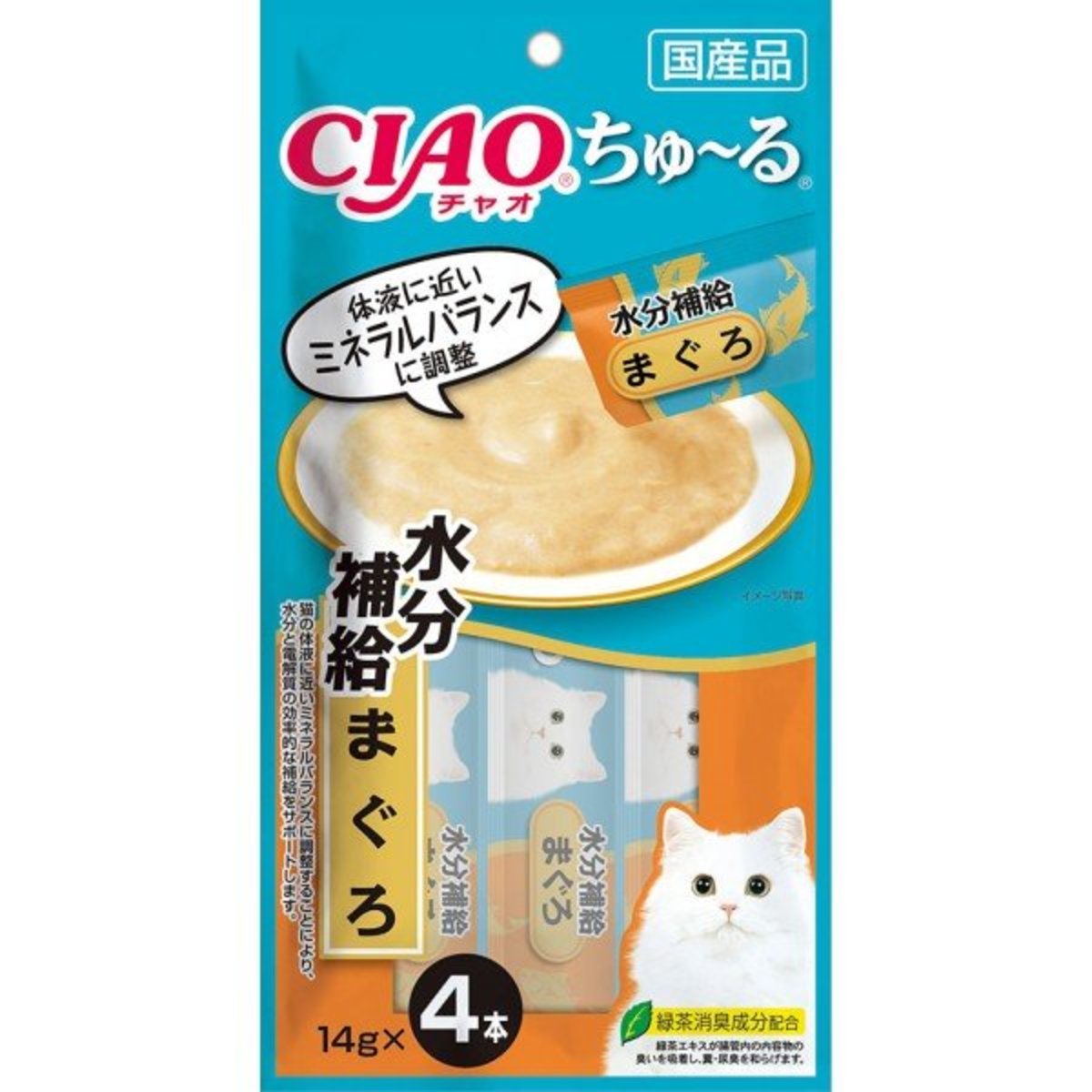 CIAO 貓貓醬包-水分補給x吞拿魚醬  14gx4本 