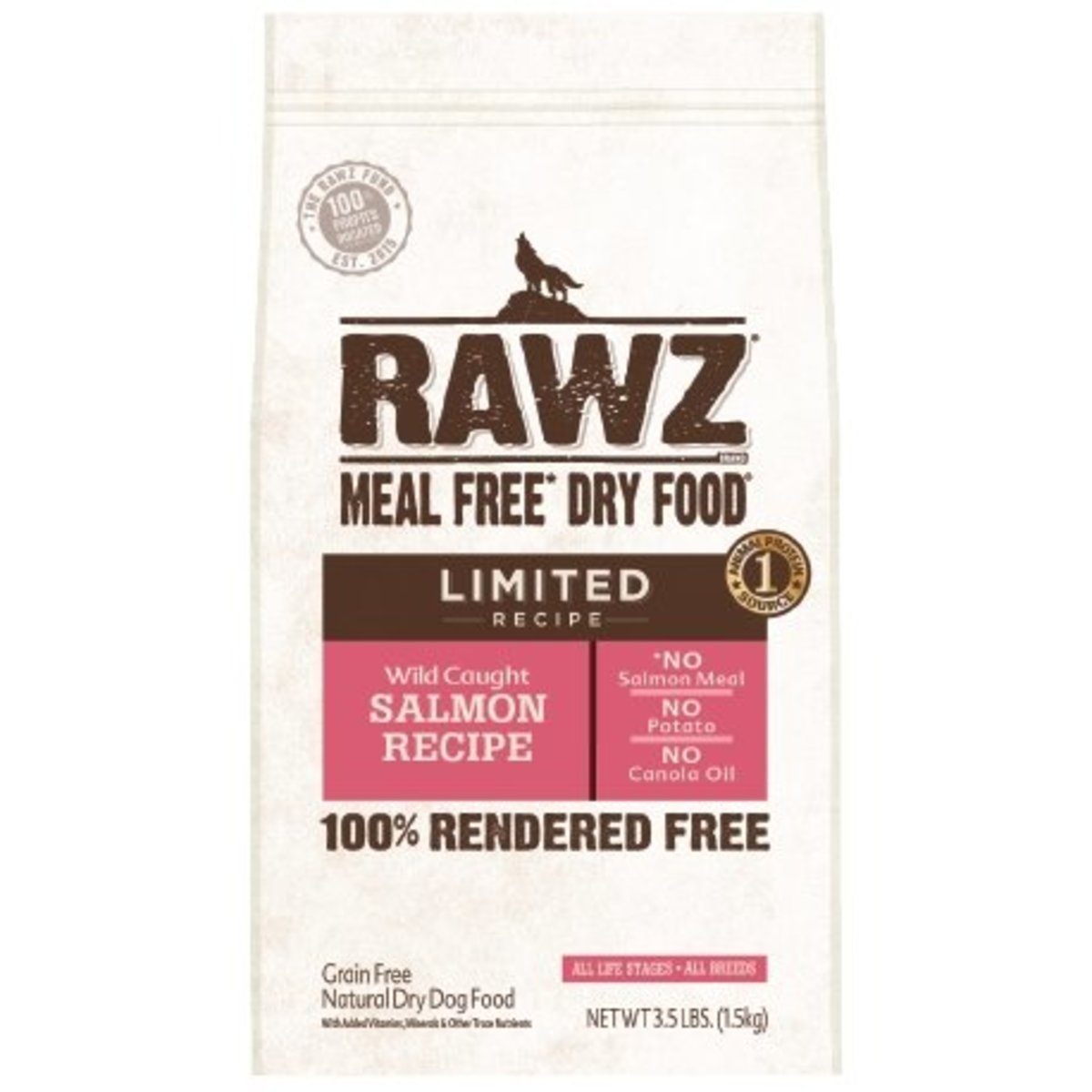 L.I.D. 100% Rendered Free Wild Caught Salmon Recipe Dry Dog Food 3.5LB