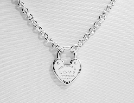 tiffany padlock necklace silver