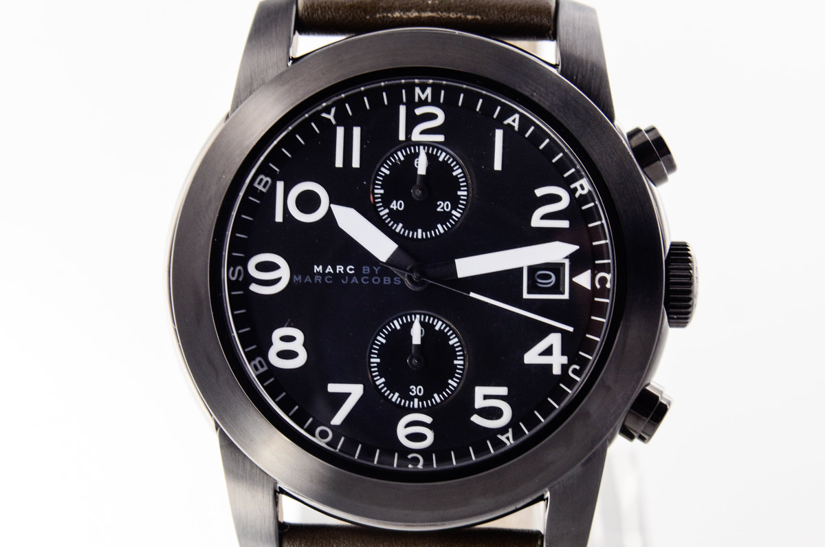 Marc by Marc Jacobs | Larry Black Dial Black Leather Men's Watch