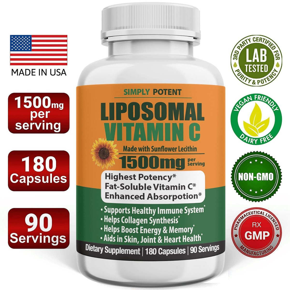 Liposomal Vitamin C (1500 mg, 90 days)