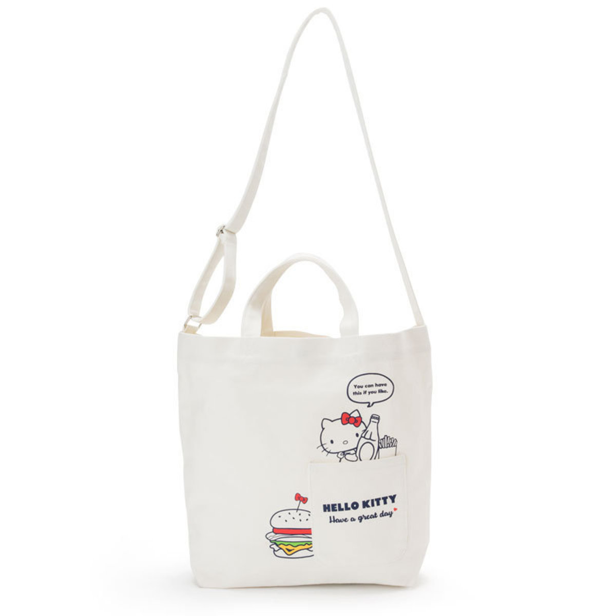 (Hello Kitty White) Japan Sanrio Canvas Bag (Shoulder Bag/Hand Bag)