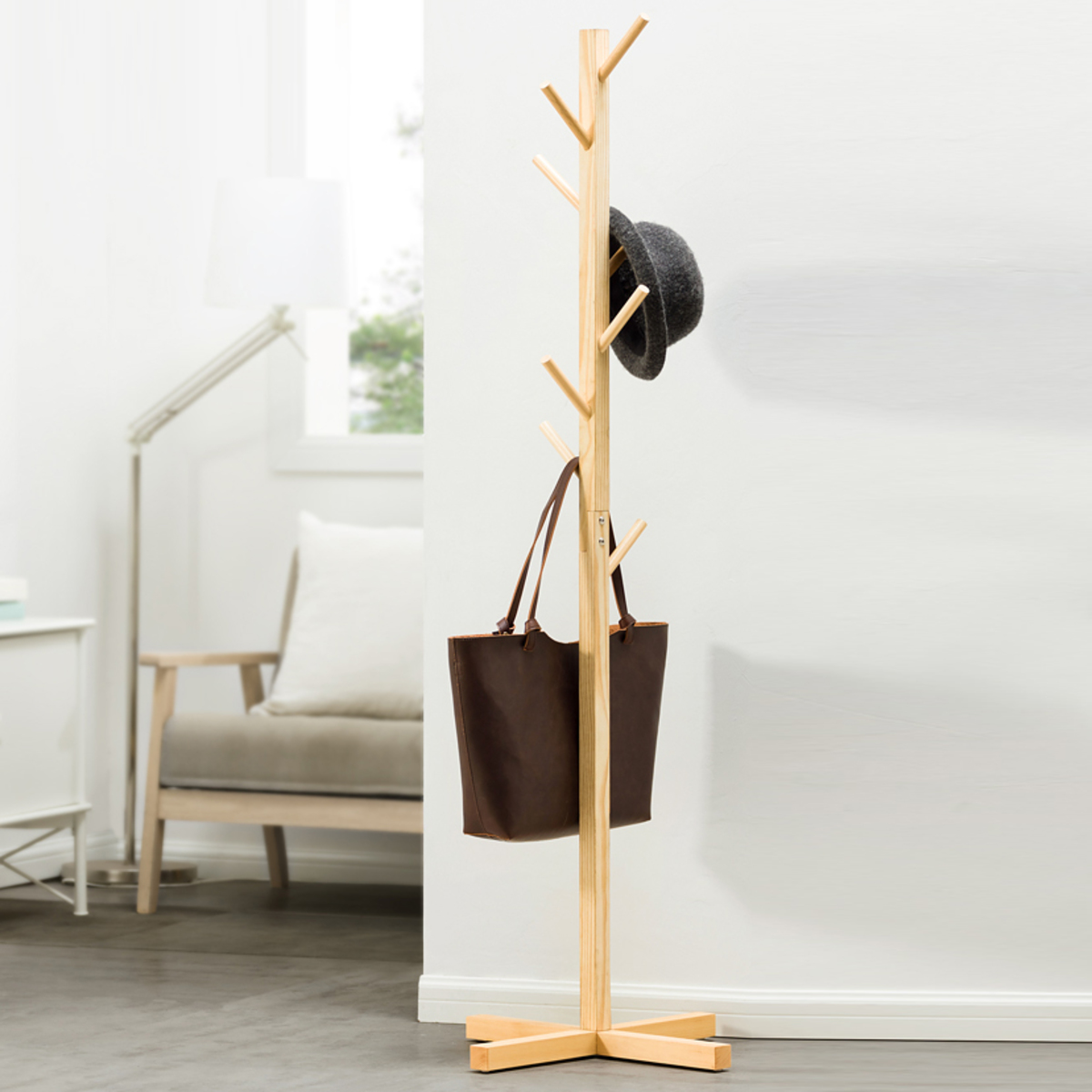 Tokyo Yen Burlywood Colour Multi Function Floor Standing Tree Branch Coat Rack Hktvmall Online Shopping