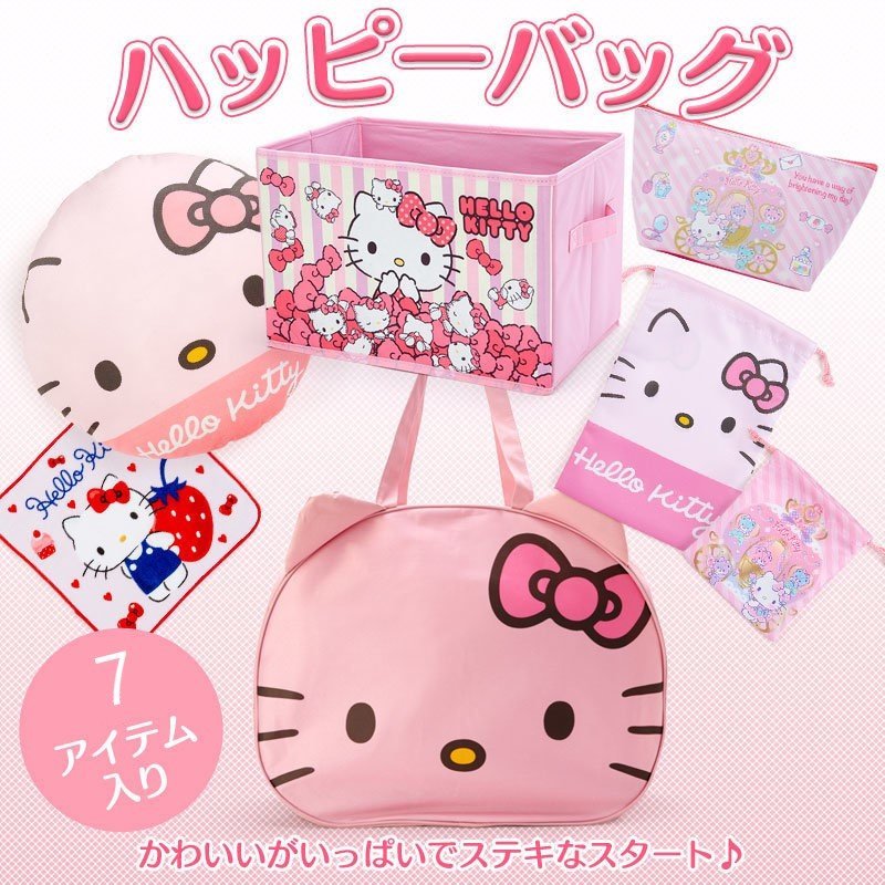 Kawaii Hello Kitty Canvas Lunch Bag Handbag Stitch Korean Styel Fresh  Student Lunch Box Bags Mummy Bag Accessories For Girls