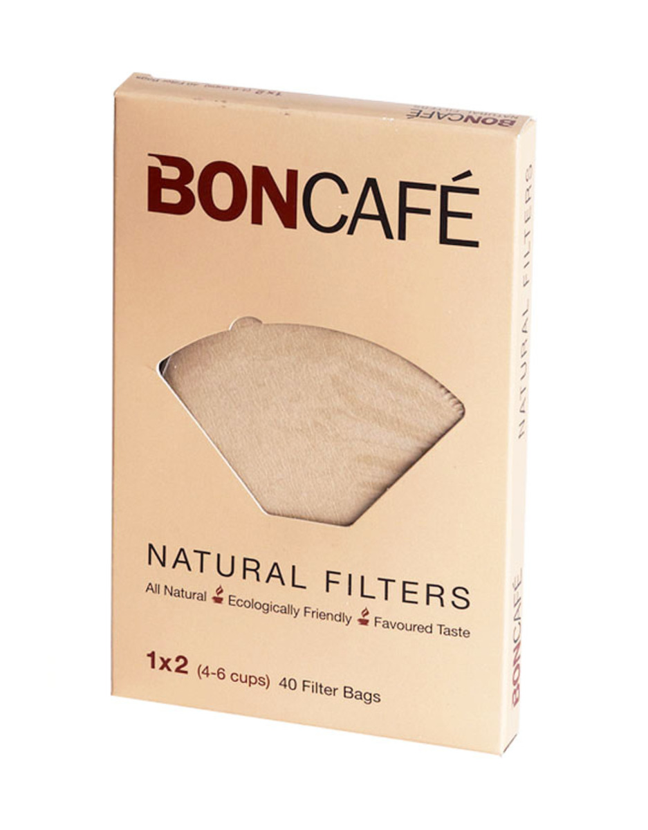 Natural Coffee Filters Bags/Paper 1x2 (4-6 cups) (40pcs)