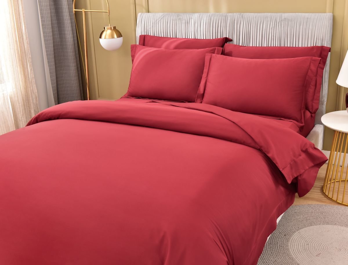 Cotton 1388 Threads Red Bedding (Duvet 