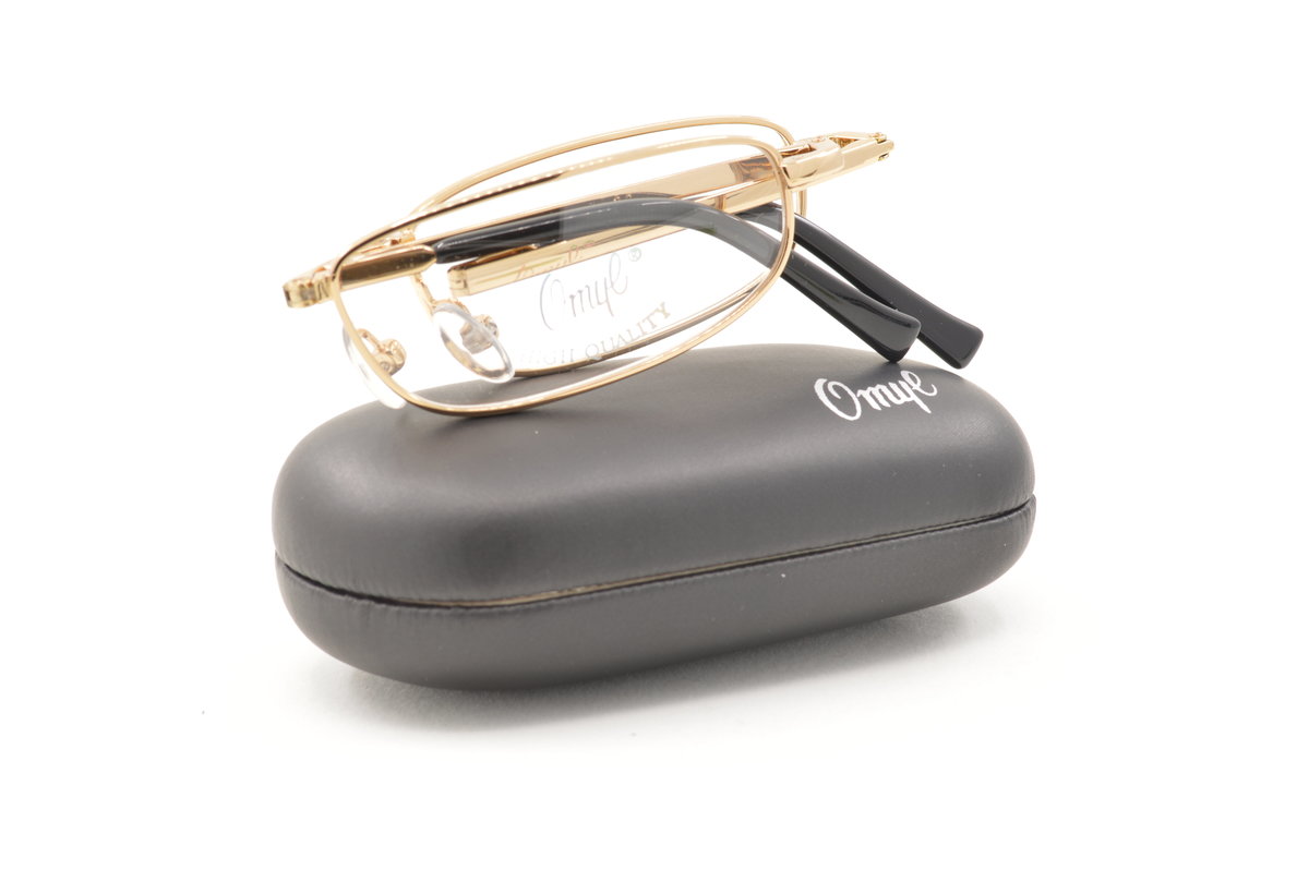 【香港品牌】連老花度數+1.25 - 8882 金色 摺叠式 金屬框 眼鏡