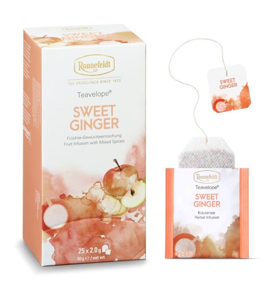 Sweet Ginger Teavelope® [Apple, ginger, sweet blackberry leaves, turmeric root and galangal root]