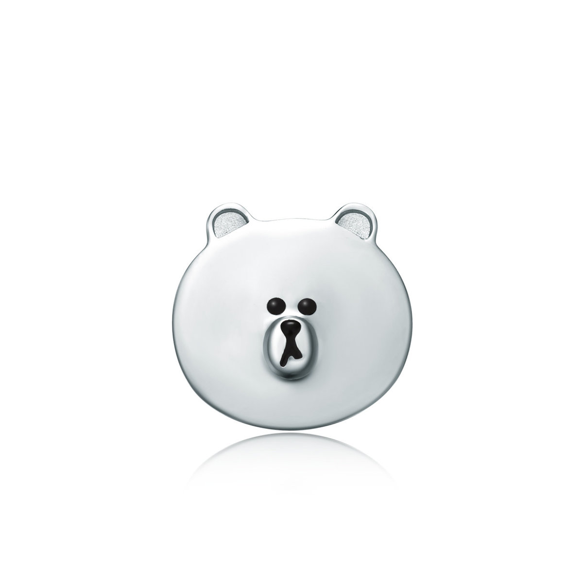 LINE FRIENDS Collection: BROWN 18K/750 White Gold Earring (Single)