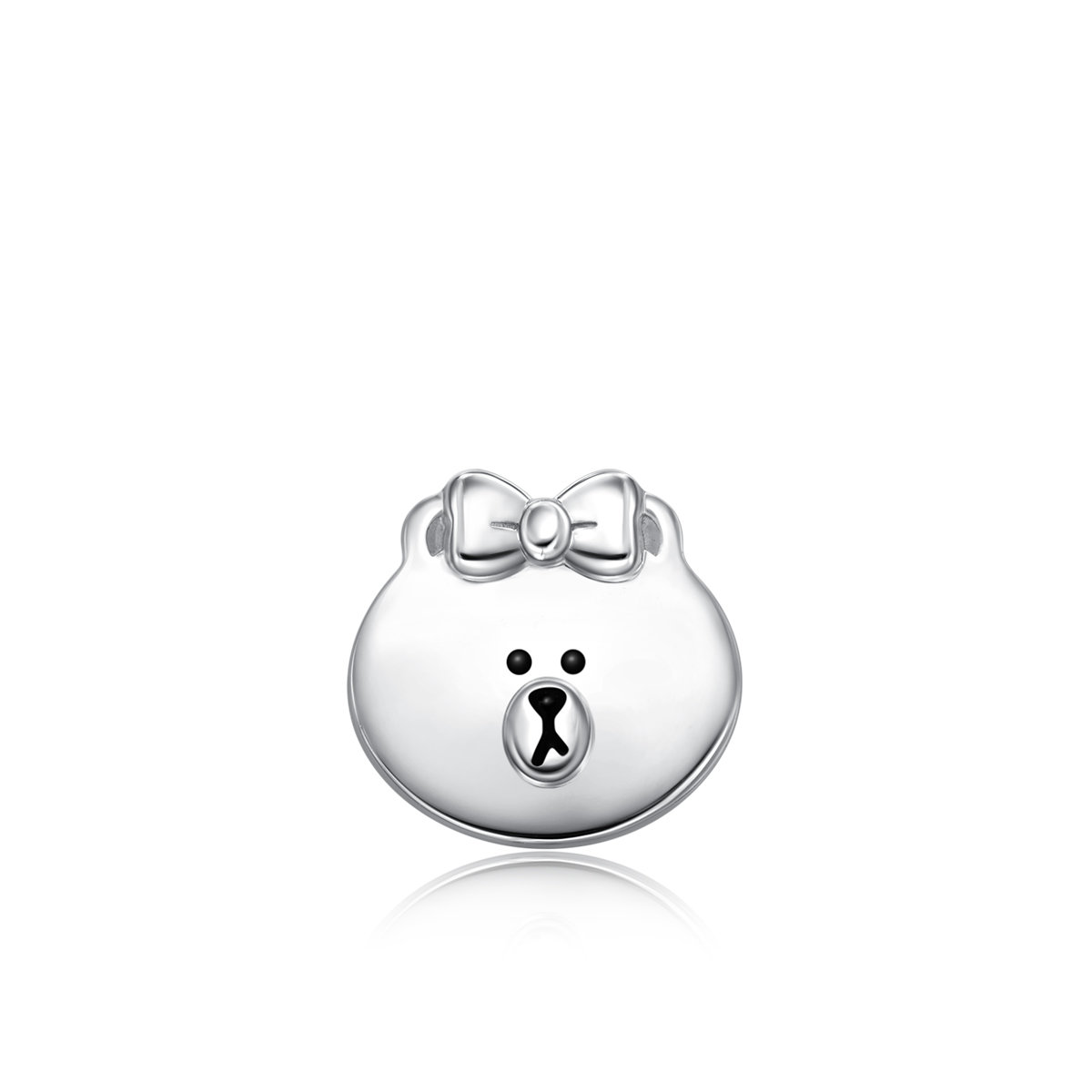 LINE FRIENDS Collection: CHOCO 18K/750 White Gold Earring (Single)