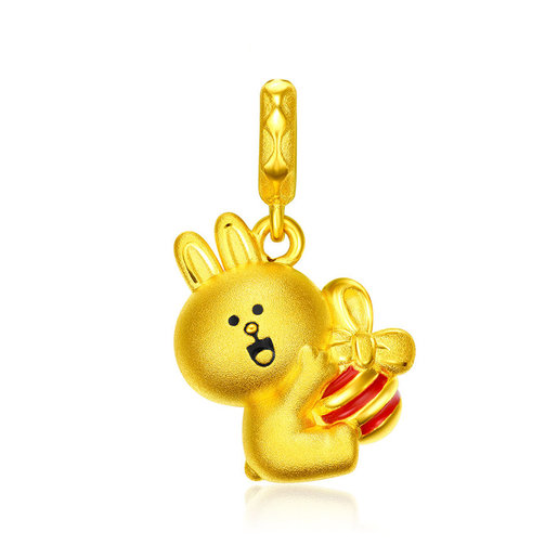 周大福 Line Friends 系列 Cony 999 足金工藝精品串飾 連手繩 顏色 香檳金 Hktvmall 香港最大網購平台