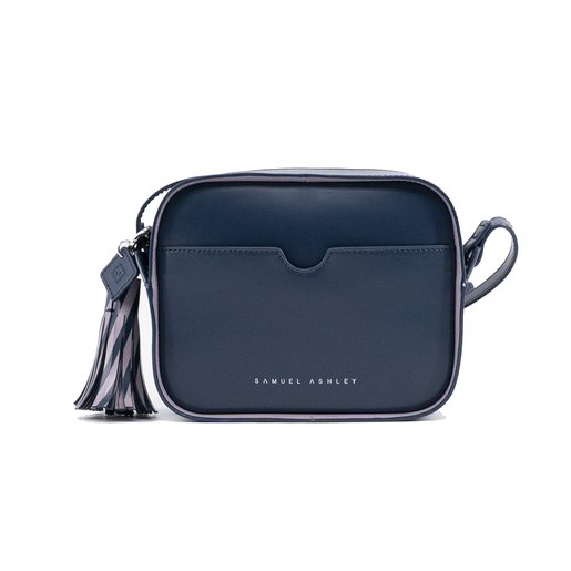 navy camera bag