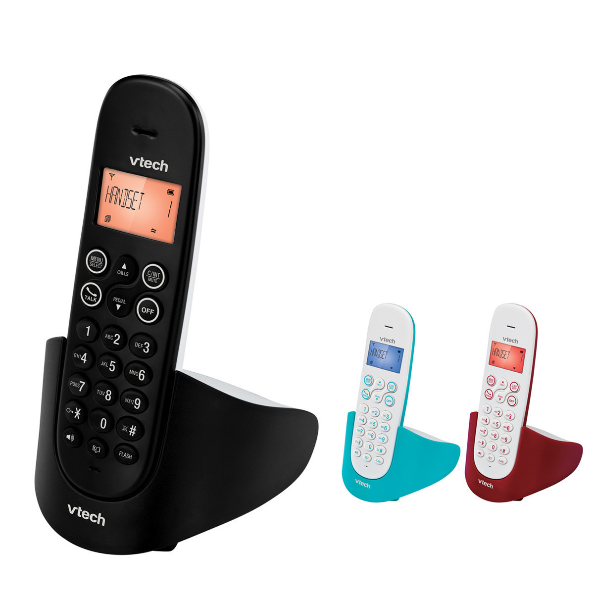 Backlit LCD with Calling Number Display Colour Matching Design Cordless Phone (Black)[ES2210A-BK]