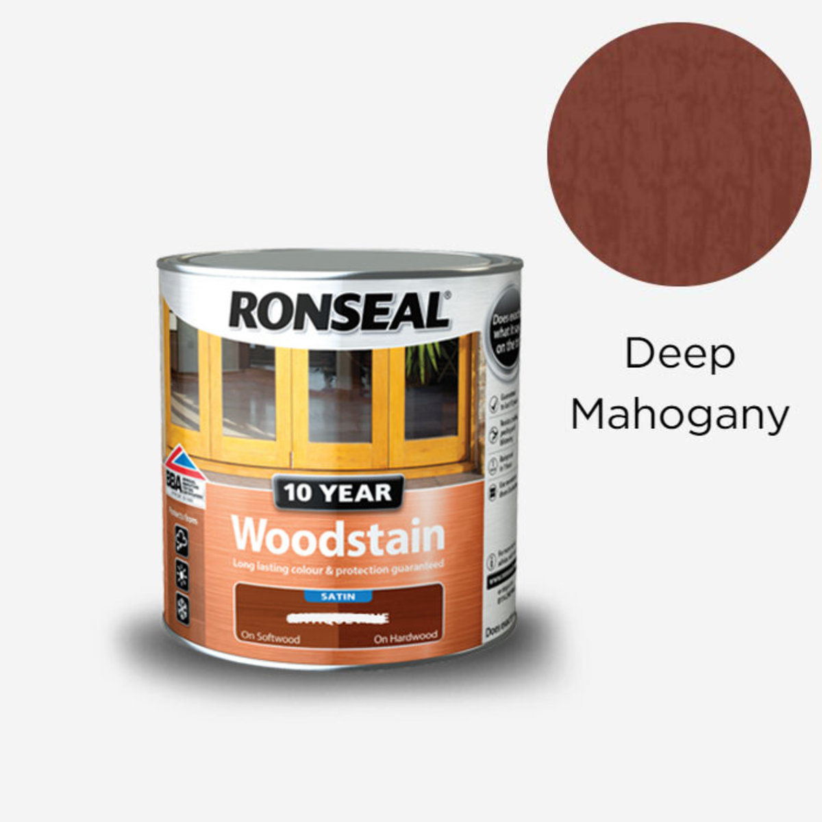 ronseal 10 year woodstain deep mahogany 2.5 l