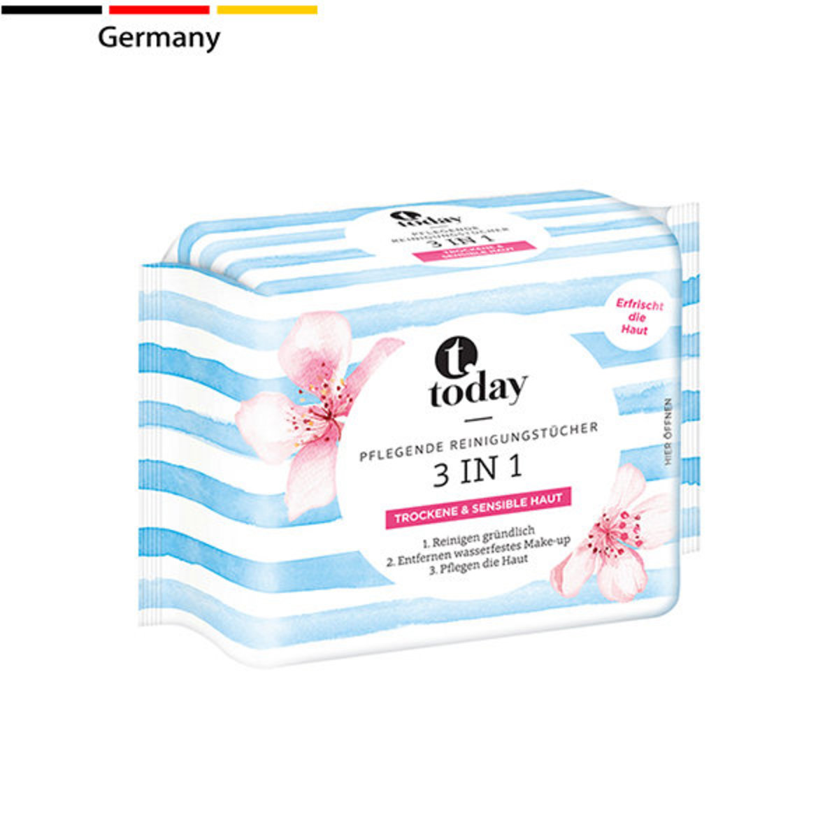 3 in 1 Makeup Remover Cleansing Wipes - 25 towelettes