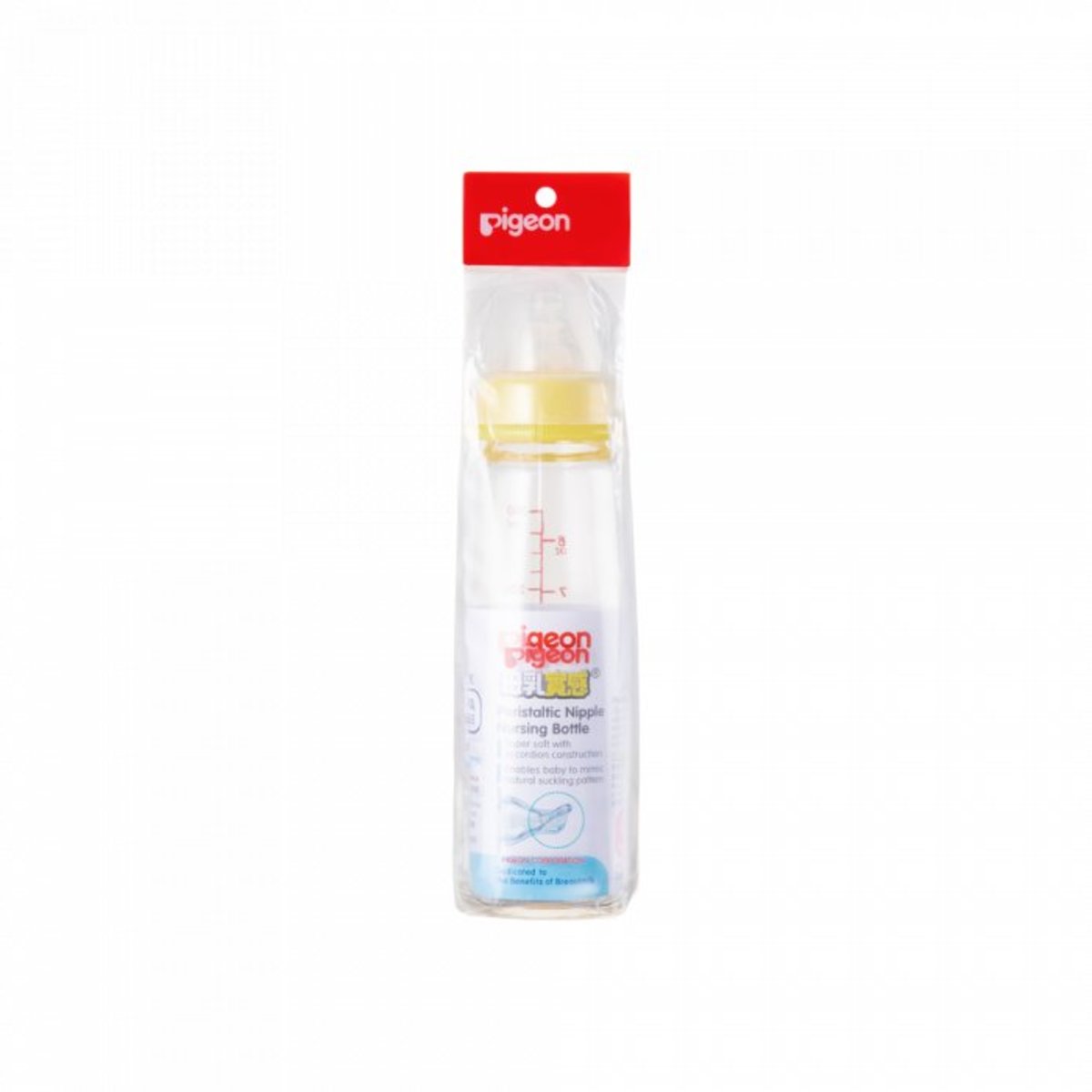 GLASS NURSING BOTTLE PERISTALTIC NIPPLE 240 ML(New and old packaging will be shipped randomly)