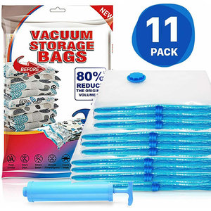 Aoli Vacuum Storage Bags 10pcs Large Space Saver Bags for Bedding Comforters Blankets Clothes Pillows Travel Vaccum Seal Bag, Size: 24 x 32, Clear