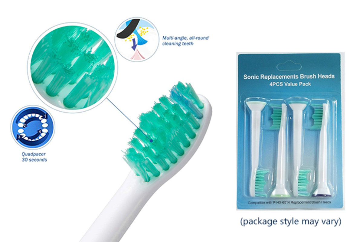 Replacement Electric Toothbrushes Head, HX-6014 (4 pcs/set)