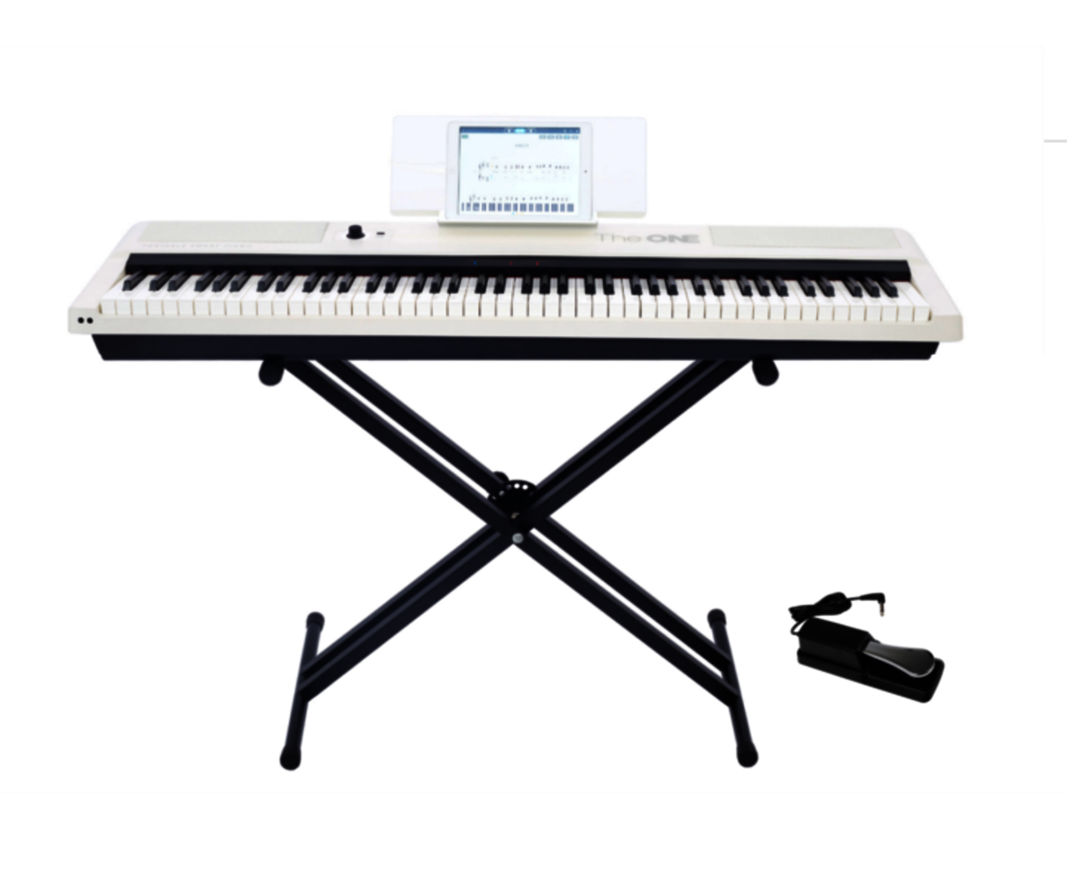 Smart Keyboard Pro TON1 (portable digital piano keyboard + X stand) - White