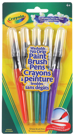 Crayola Project Paintbrush Pens, Washable - 5 paintbrush pens