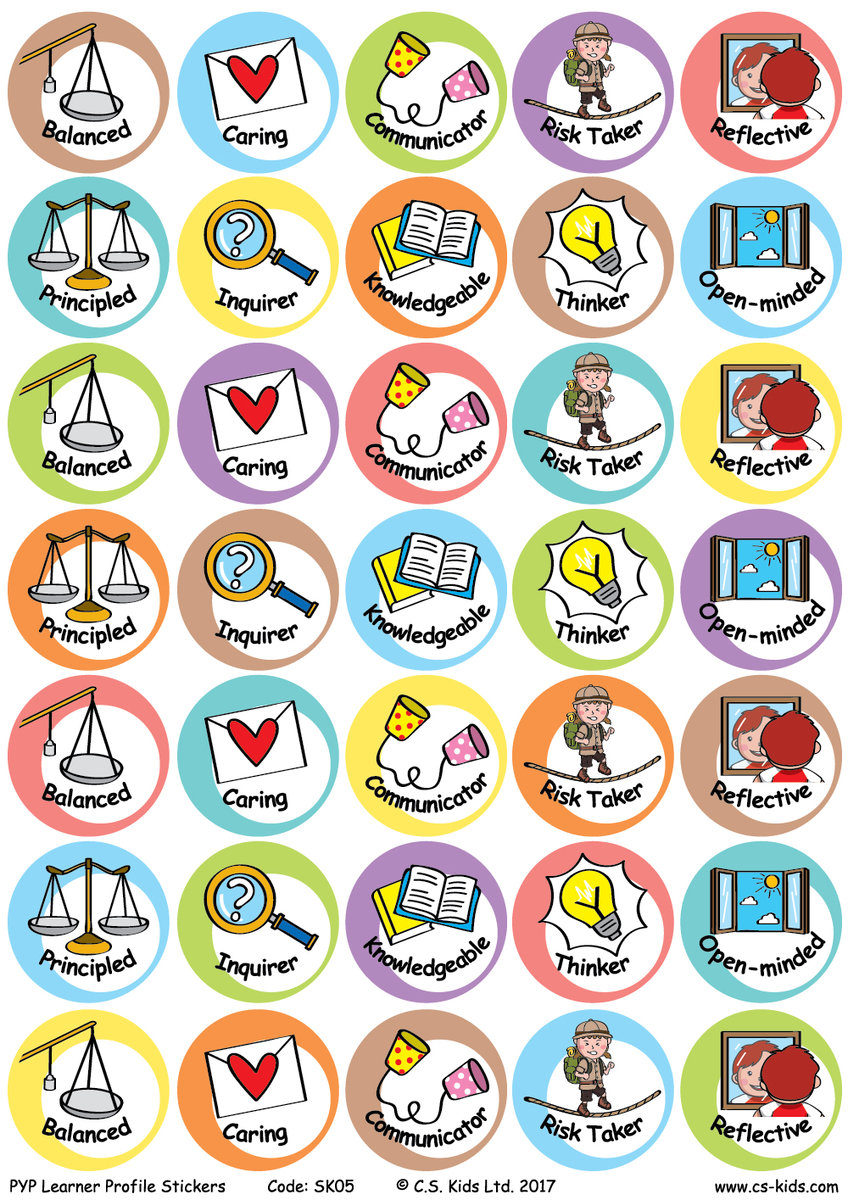 PYP Learner Profile Rounders (Stickers: Pack of 210)