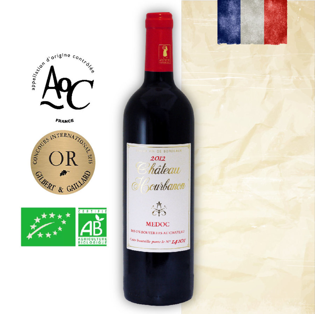 Château Hourbanon Bordeaux Medoc Red Wine AOC 2015 | Gift Ideas