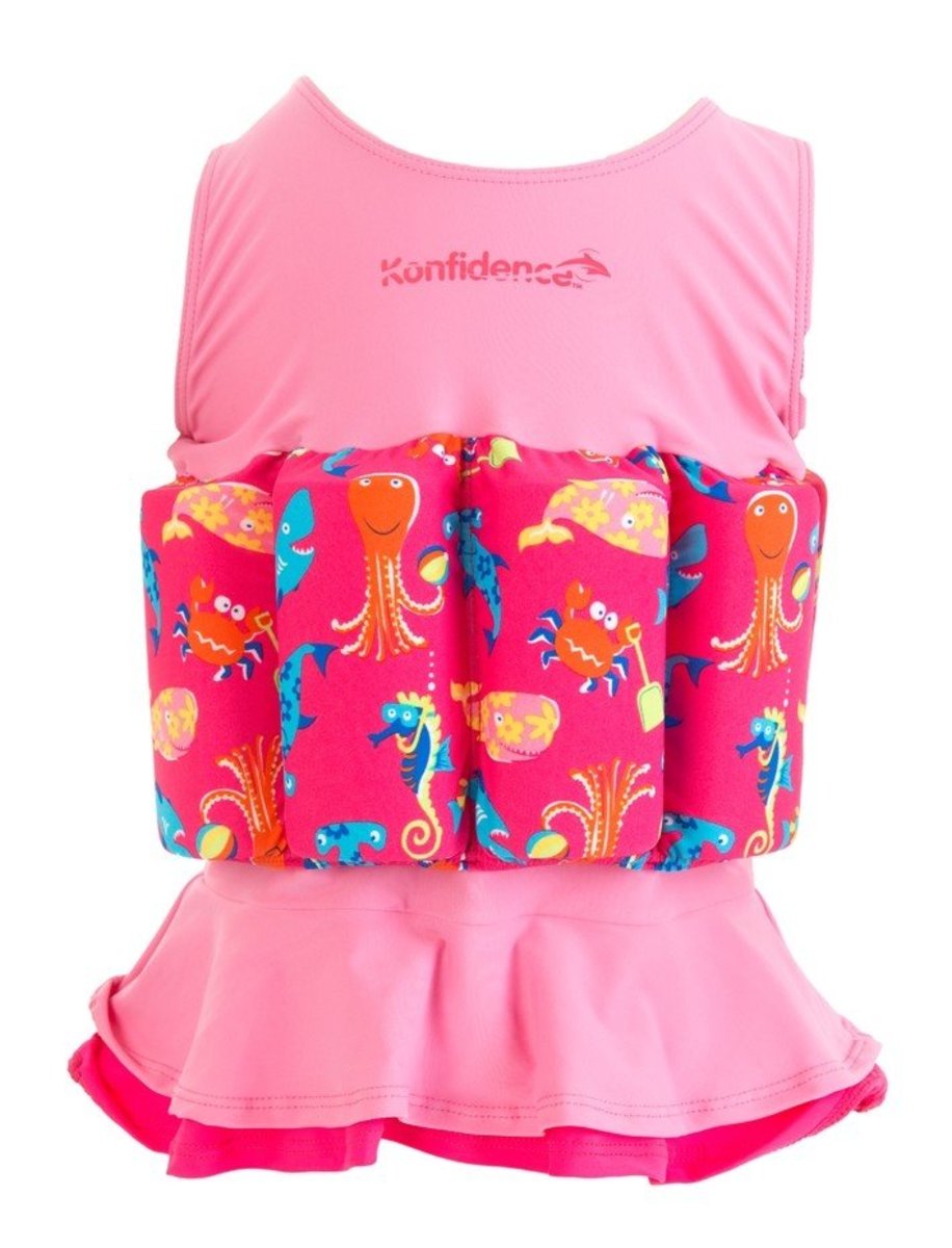 KONFIDENCE FLOATSUIT 1-2YRS SEA FRIENDS PINK