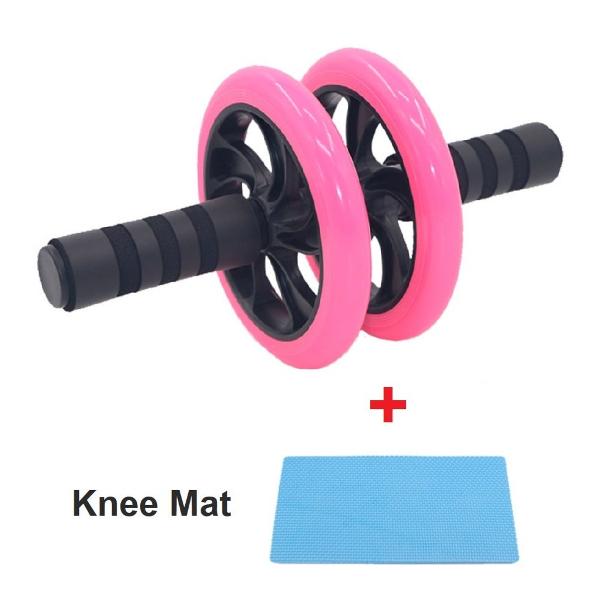 Ab滾輪雙輪-核心鍛煉的腹肌鍛煉設備, 訓練腹部運動肌肉的滾輪-帶護膝-男女健身器材