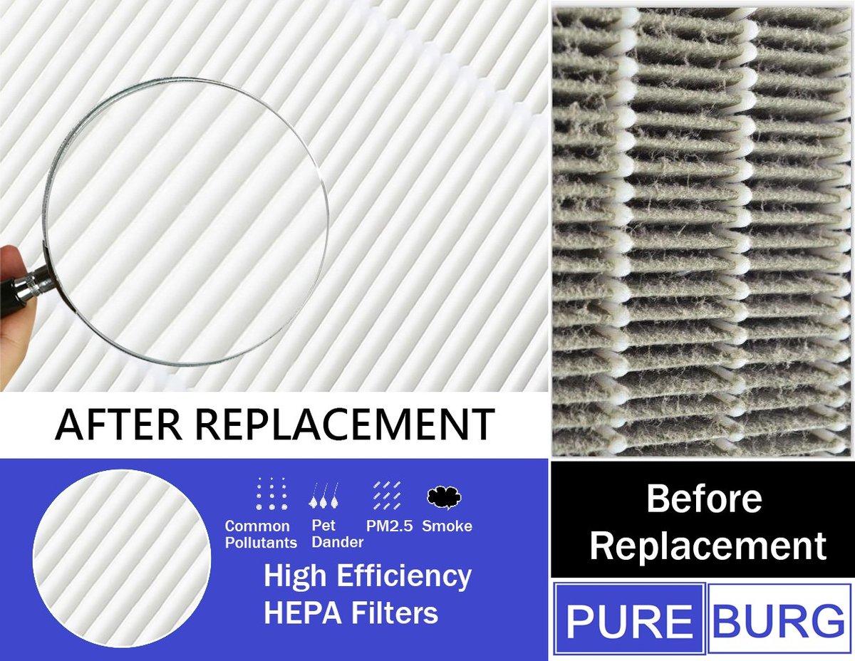 Pureburg | Replacement 2-pack Filter Kit HEPA + Carbon for Hitachi EP ...