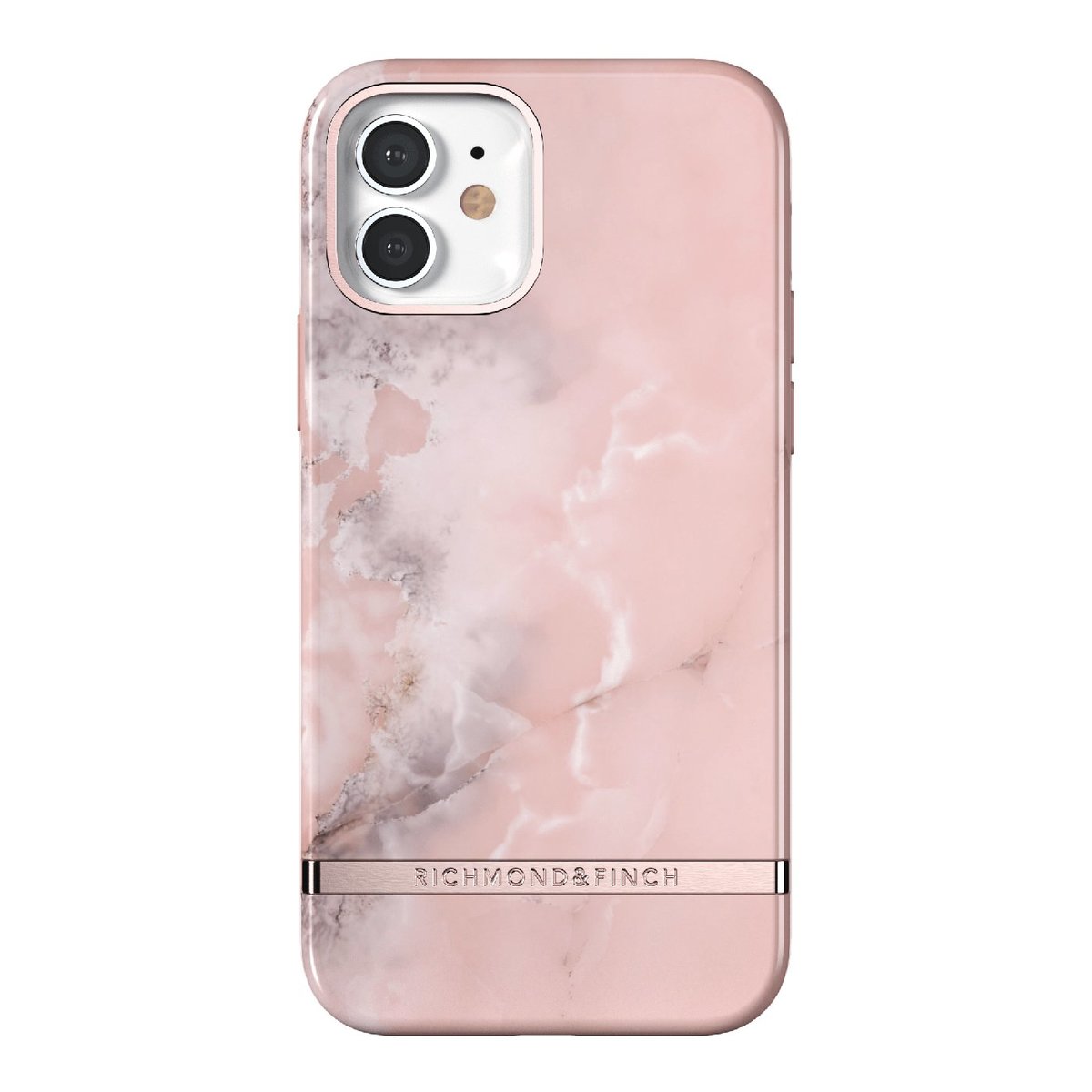 iPhone 12/12 Pro Case - PINK MARBLE - ROSE GOLD DETAILS ( 43121 )