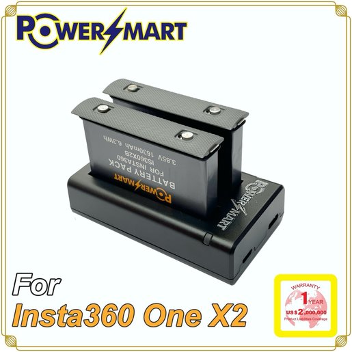 Powersmart Insta360 One X2 Is360x2b 2x代用電池 Usb兩位充電器套裝 Hktvmall 香港最大網購平台