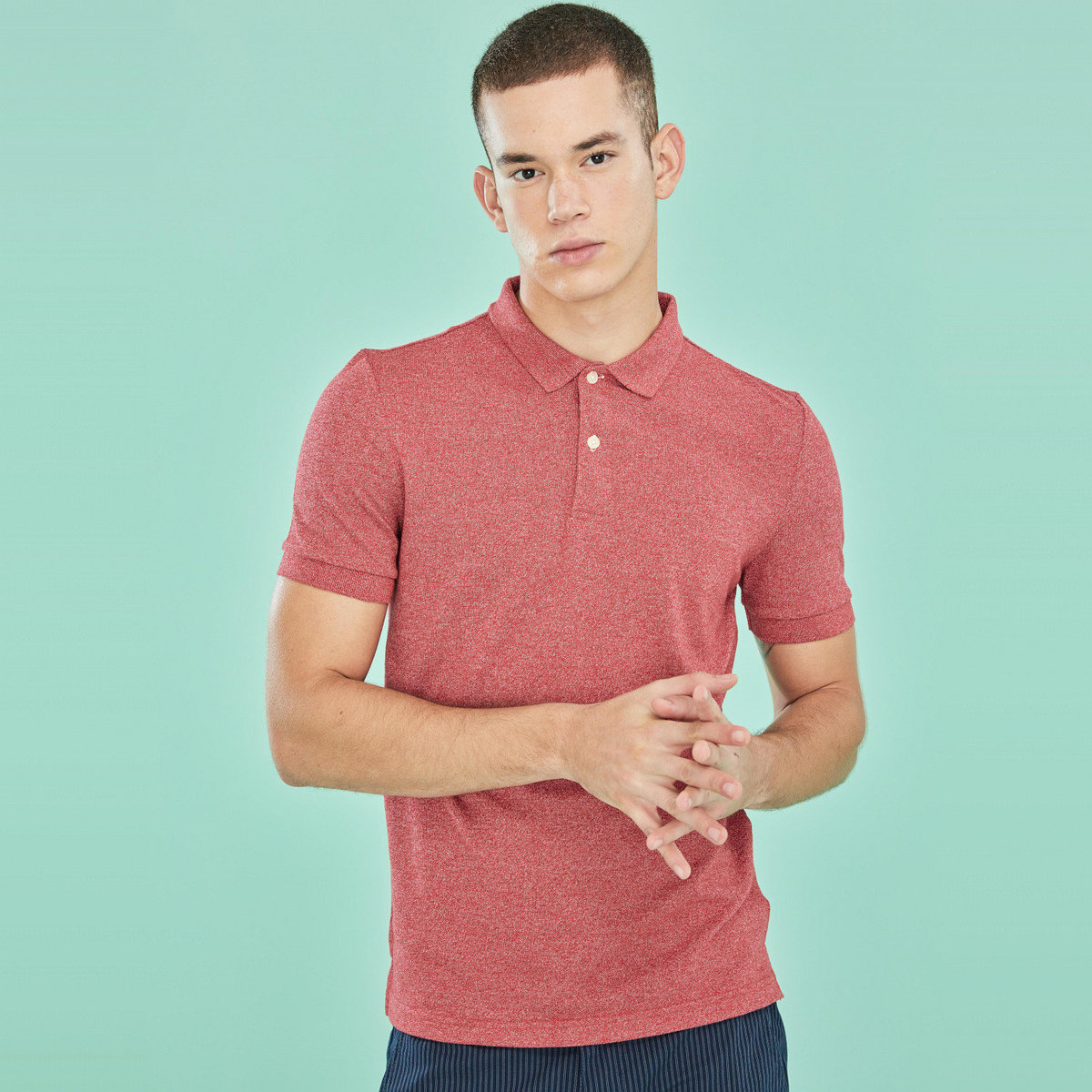 elbow sleeve polo