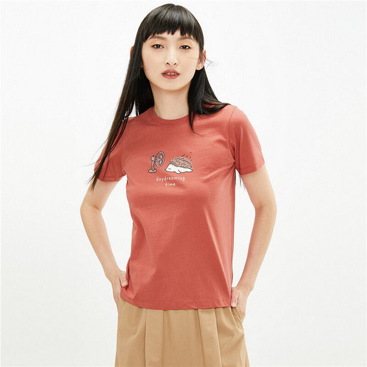 Giordano 女裝小動物印花圓領短袖t裇 顏色 紅色 尺碼 M Hktvmall 香港最大網購平台