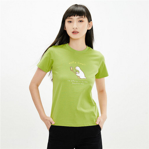 Giordano 網上獨家 女裝小動物印花圓領短袖t裇 顏色 綠色 尺碼 L Hktvmall 香港最大網購平台