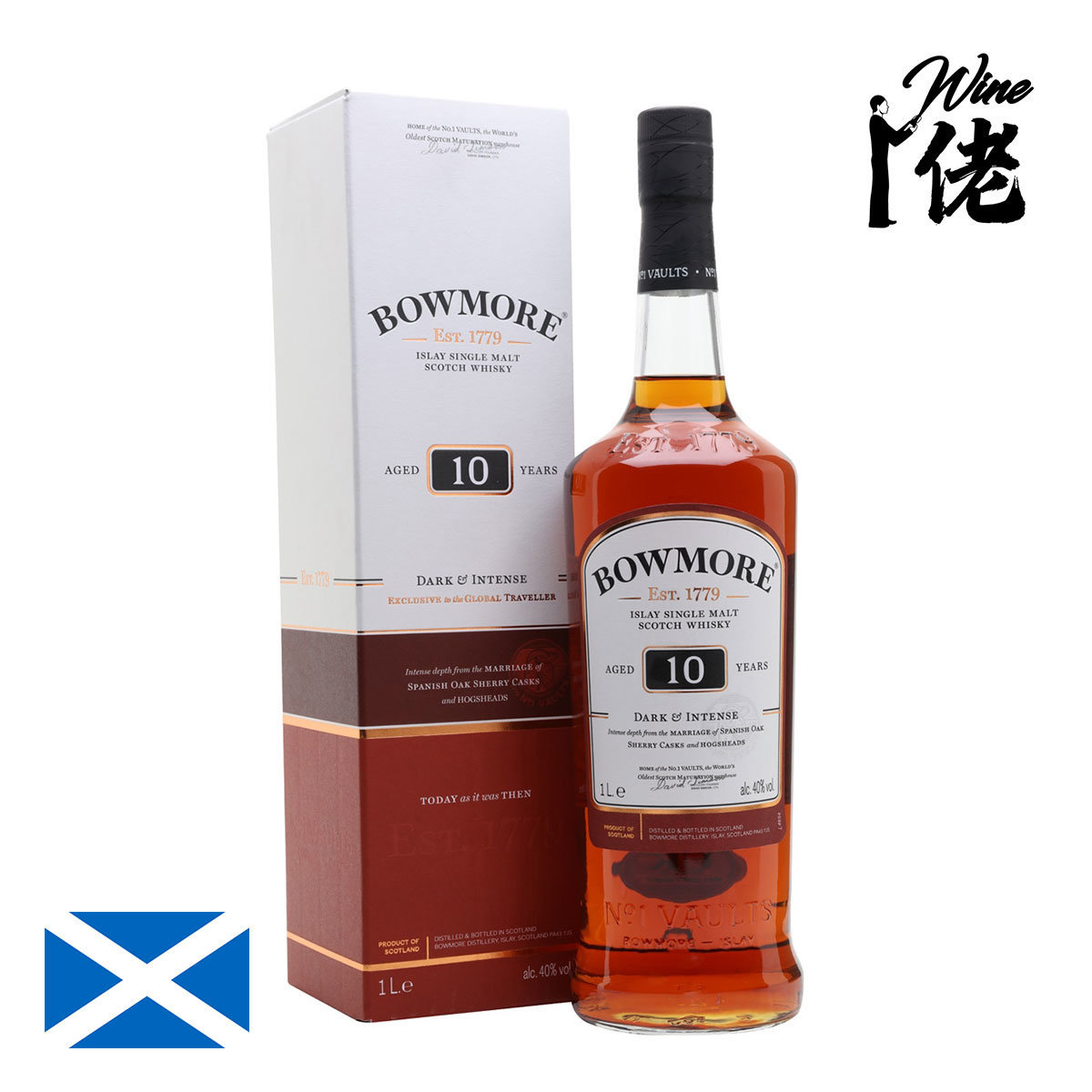 波摩| 一公升- Bowmore 10 Years Single Malt Whisky, 1000 ml