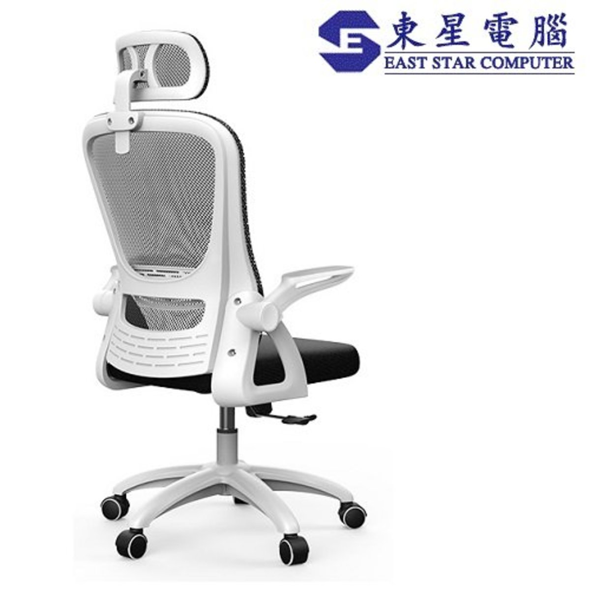 "包安裝" Soho P系列 辦公椅 電腦椅 書房椅 電競椅 (白框黑布 升降扶手+3D頭枕 )